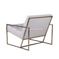 Modern Indoor Lounge Chair with Gold Plated Frame